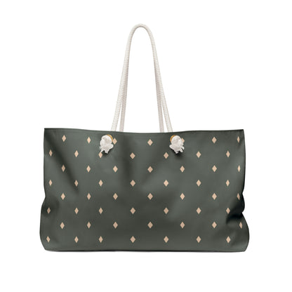 Weekender Tote Bag - Diamonds on Sage