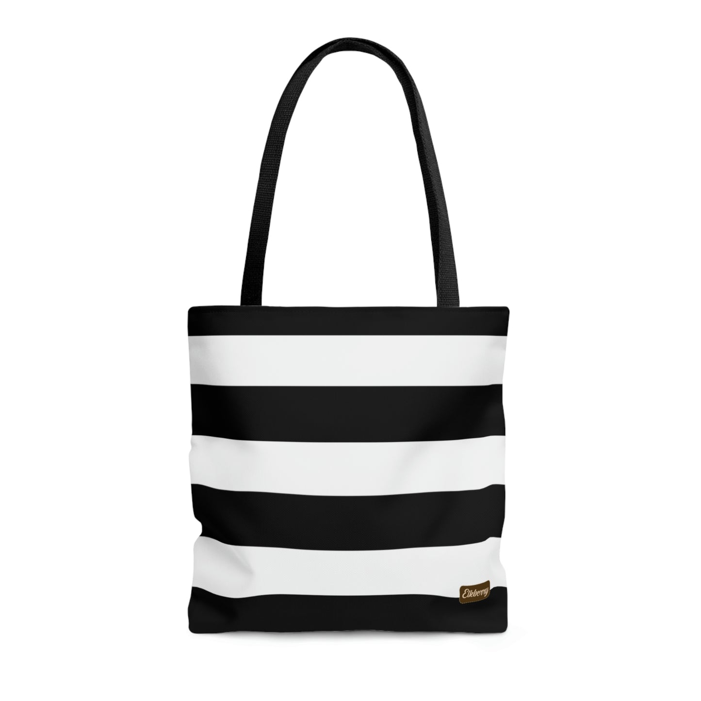 Lightweight Tote Bag - Black/White Stripes