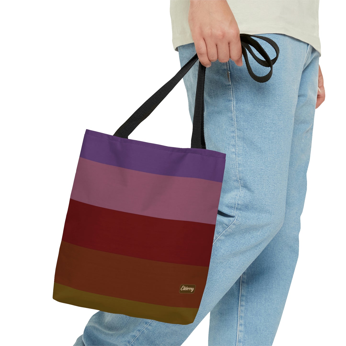Lightweight Tote Bag - Jewel Tone Rainbow, Horizontal