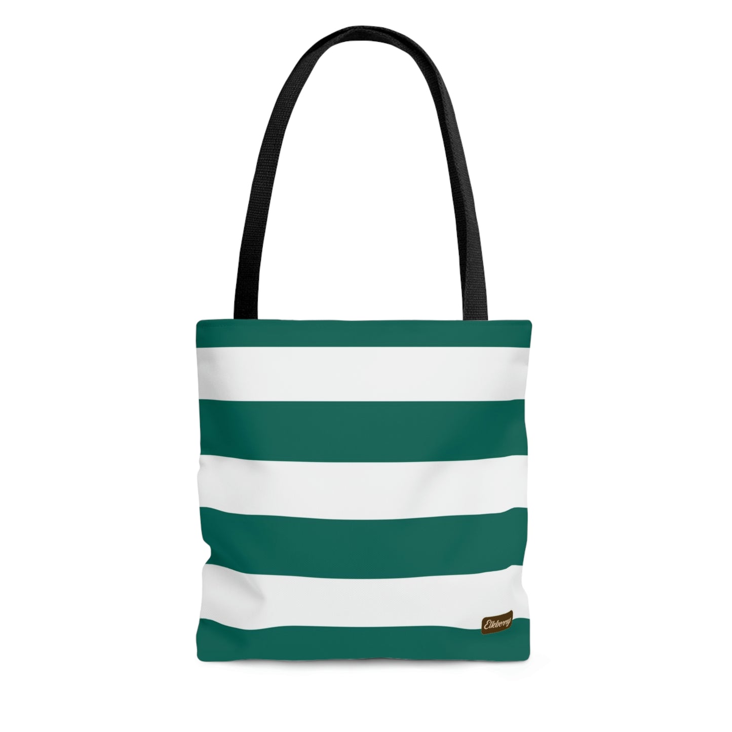 Lightweight Tote Bag - Turquoise/White Stripes