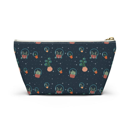 Big Bottom Zipper Pouch - Space Garden