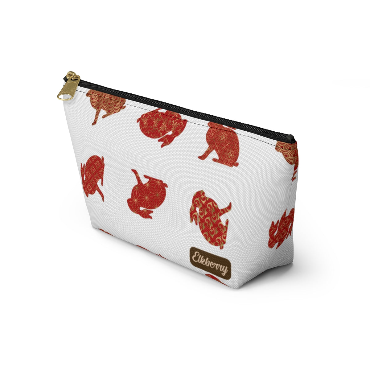 Big Bottom Zipper Pouch - Rabbit Silhouette