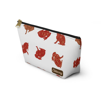 Big Bottom Zipper Pouch - Rabbit Silhouette