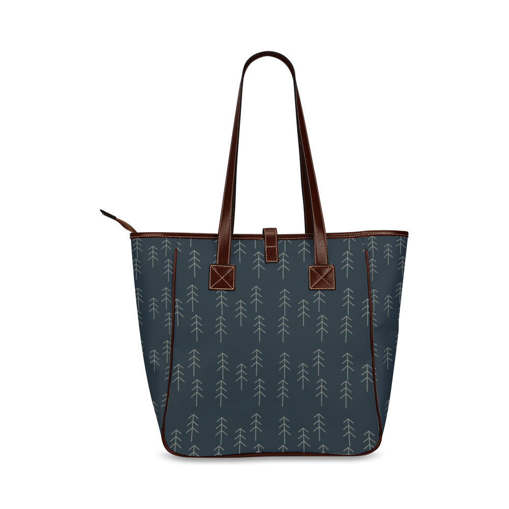 Stick Trees - Navy Classic Tote Handbag
