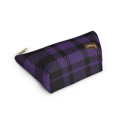 Big Bottom Zipper Pouch - Purple Buffalo Check, Purple Plaid