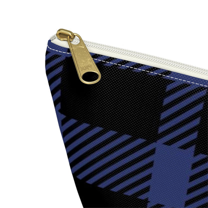 Big Bottom Zipper Pouch - Blue Buffalo Check, Blue Plaid