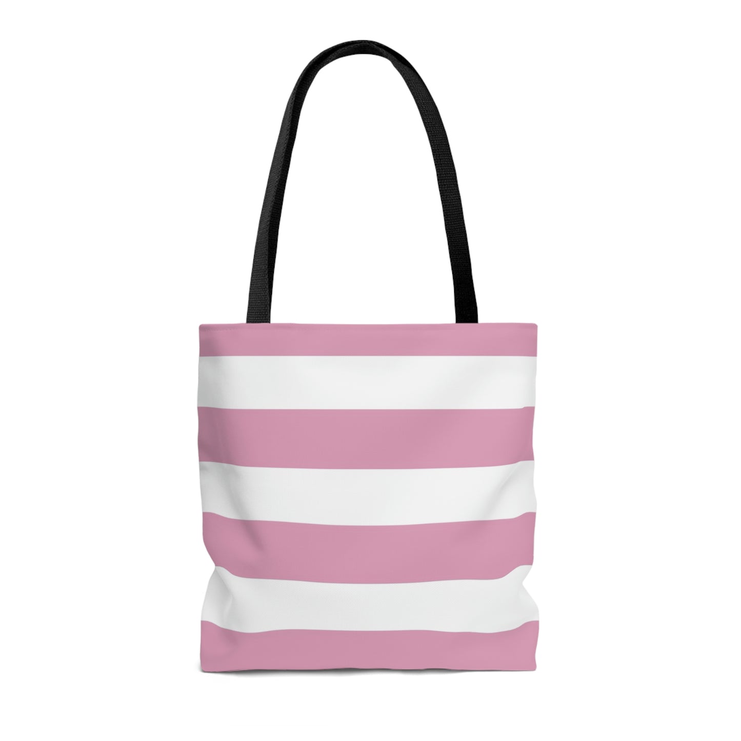 Lightweight Tote Bag - Baby Pink/White Stripes
